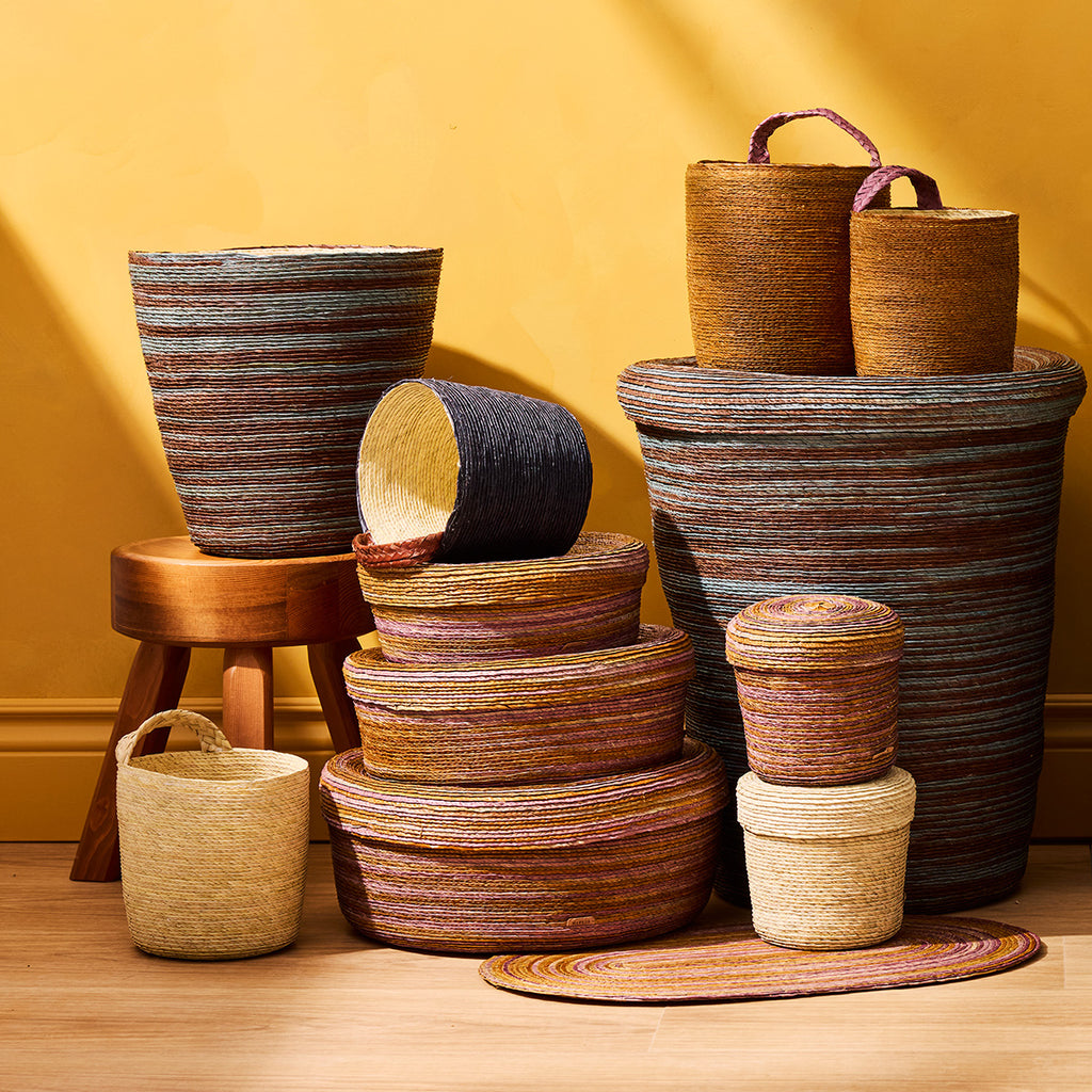 Goodee-Makaua-Conical Basket - Color - Zebra Miel