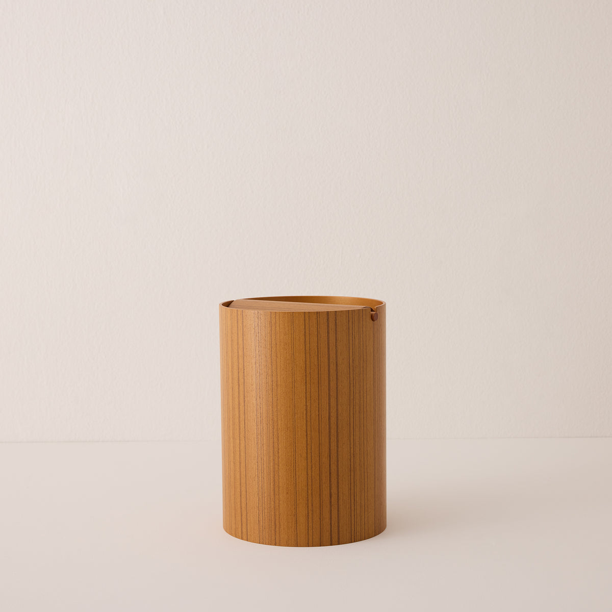 Wooden Waste Basket with Lid - Ayous