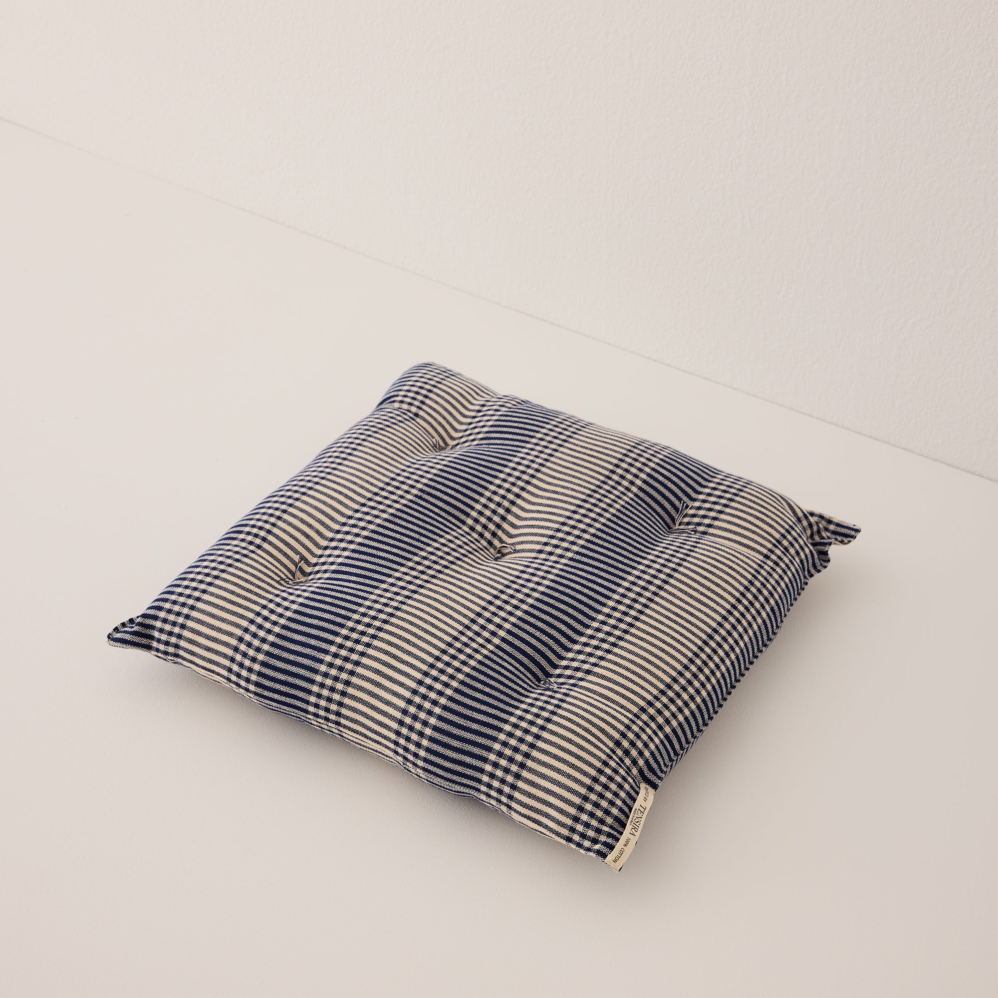 Goodee-Tensira-Chair Cushion - Color - Navy & Off-White Tartan