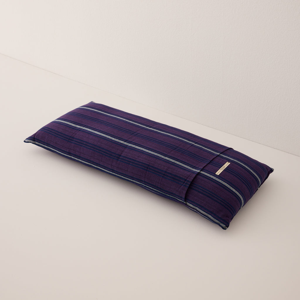 Goodee-Coussin Tensira-Long en Kapok avec housse amovible - Couleur - Tartan violet foncé et marine