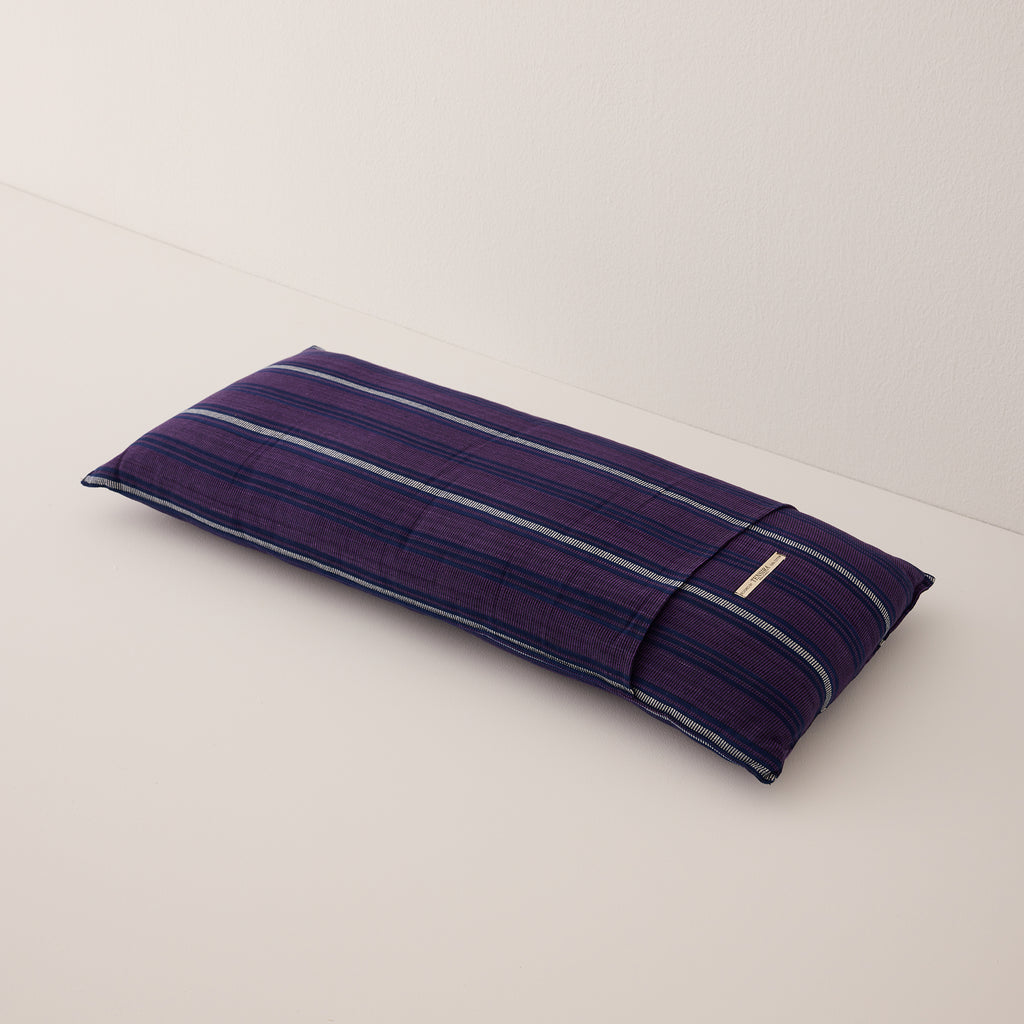 Goodee-Tensira-Long Cushion in Kapok with Removable Cover - Color - Dark Purple & Navy Tartan