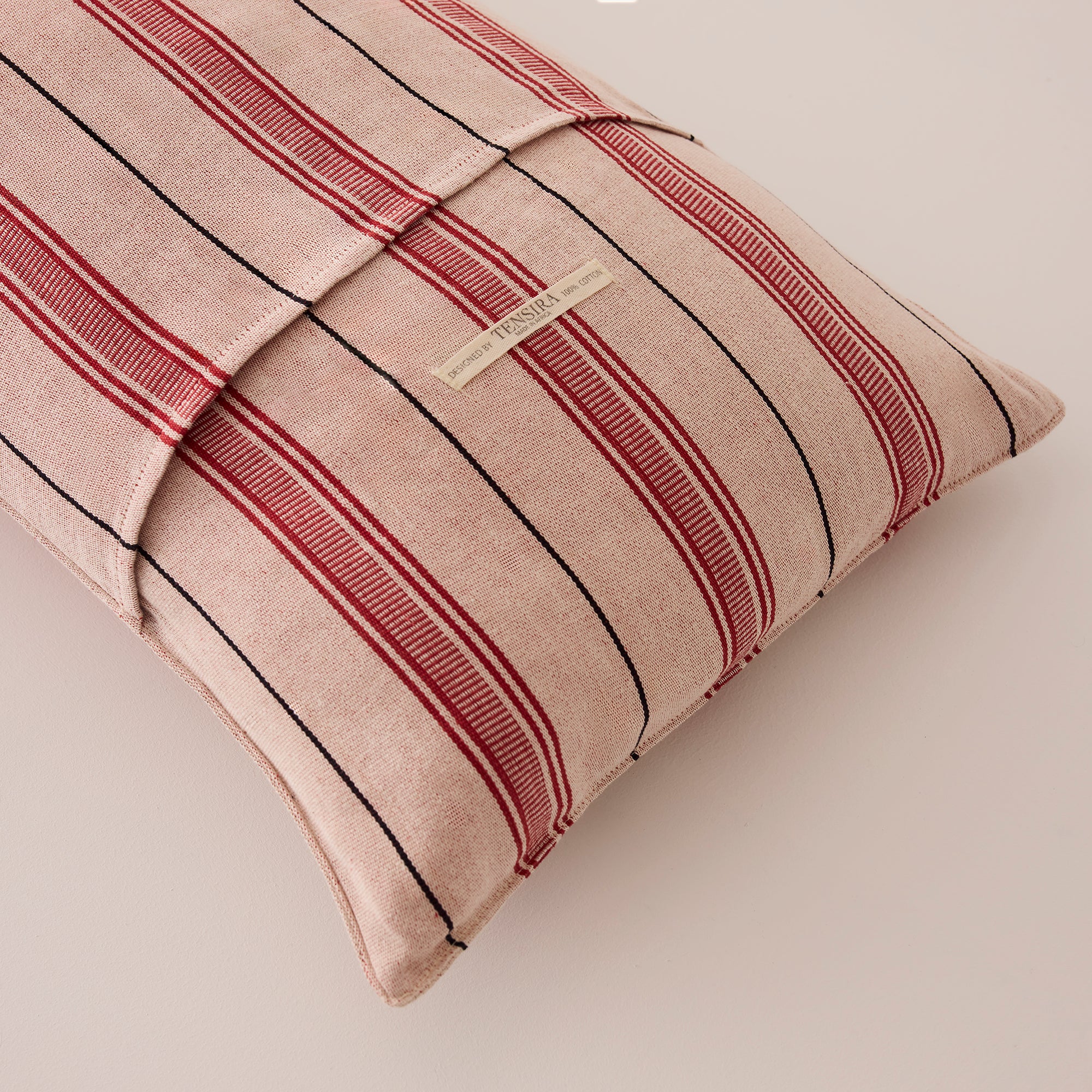 Goodee-Tensira-Kapok Lumbar Cushion - Color - Red & Black Stripe