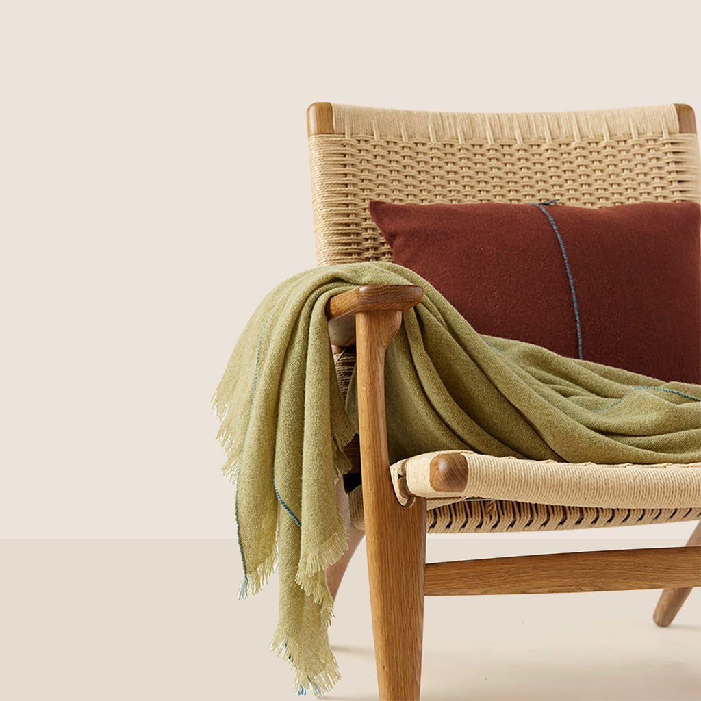 Goodee-Teixidors-Jazz Throw - Color - Pale Olive Green