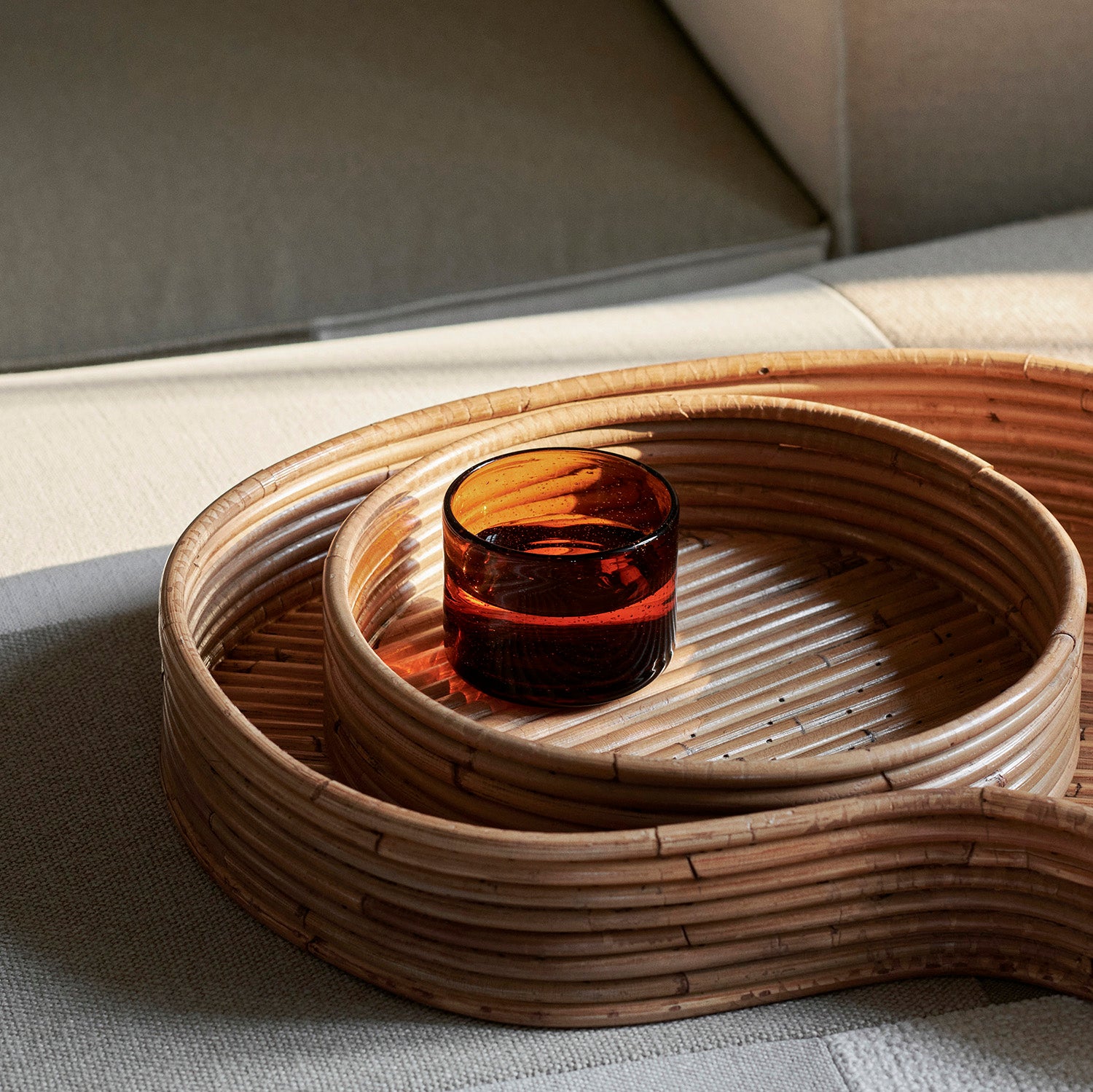 Goodee-Ferm Living-Oli Water Glass - Low - Color - Amber