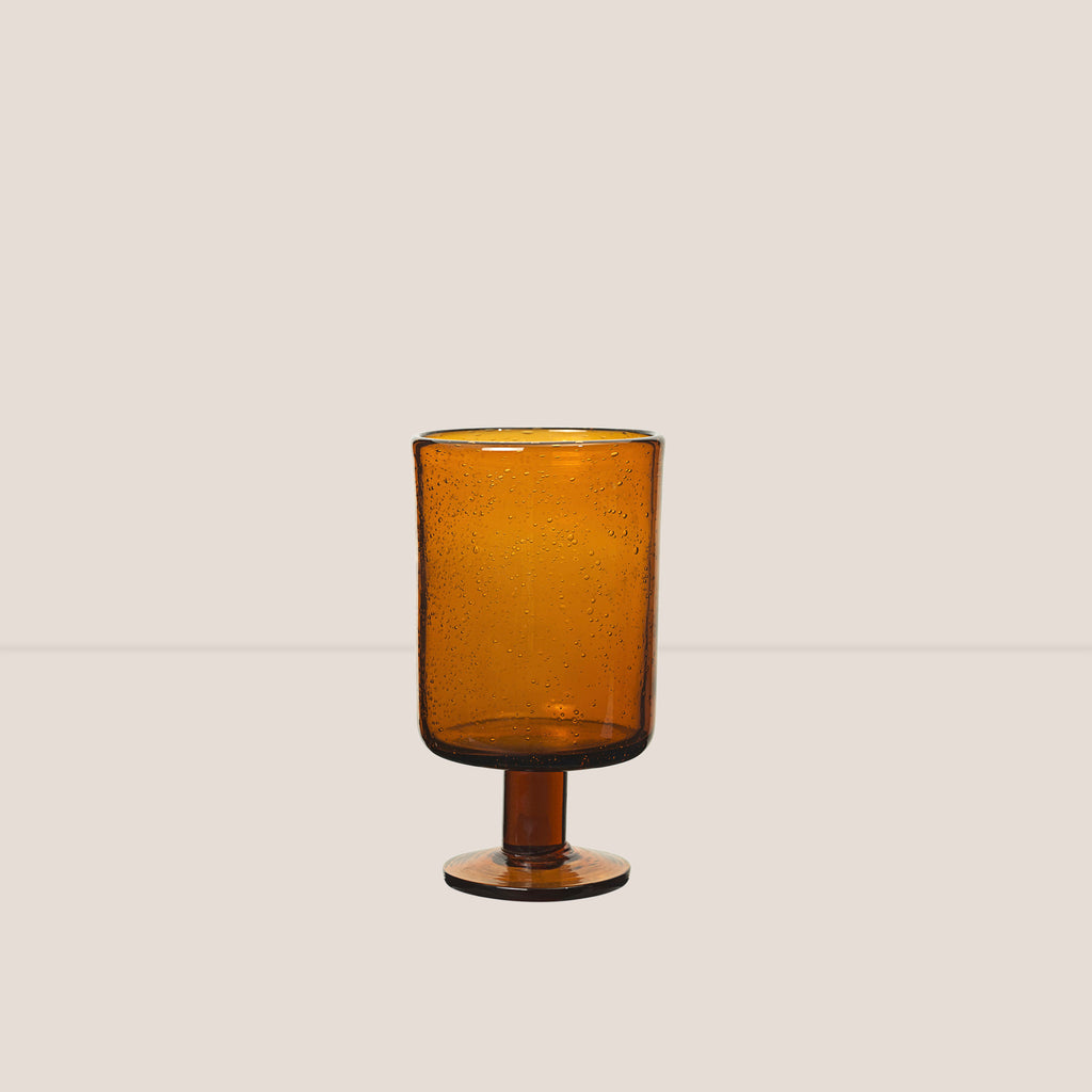 Goodee-Ferm Living-Oli Wine Glass - Color - Amber