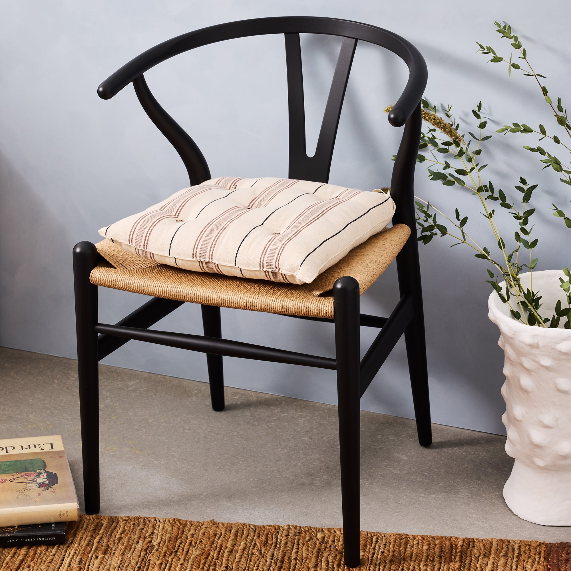 Goodee-Tensira-Chair Cushion - Color - Chocolate Brown & Black Stripe