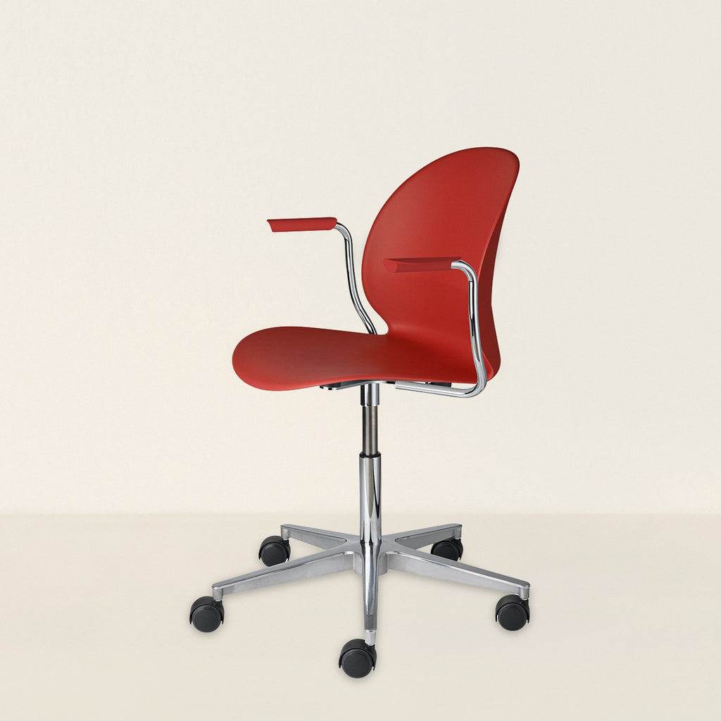 N02 Recycle Swivel Armchair - Color - Dark Red