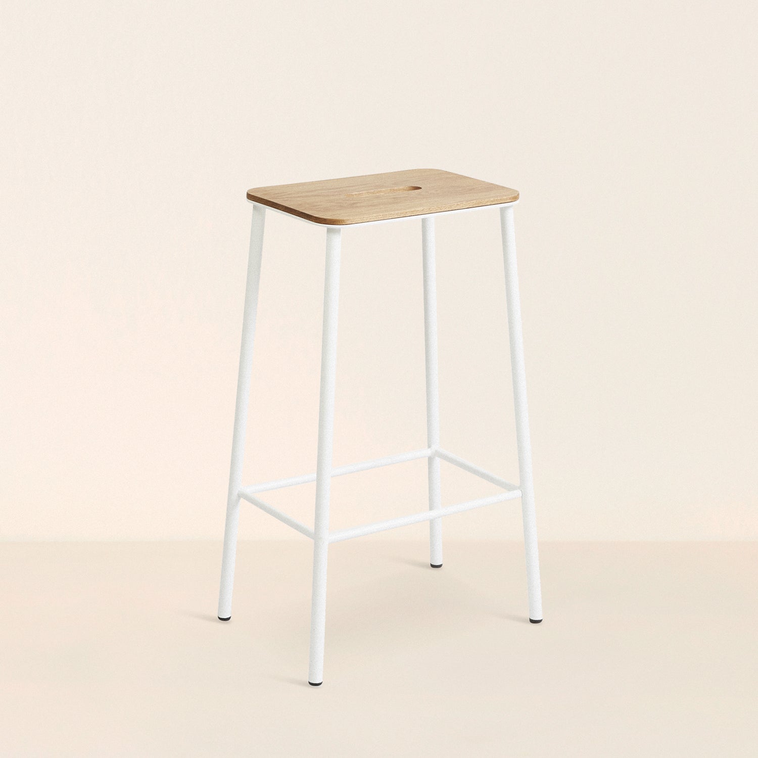 Goodee-Frama-Adam Stool - Size - H65 - Color - Oak & Warm White
