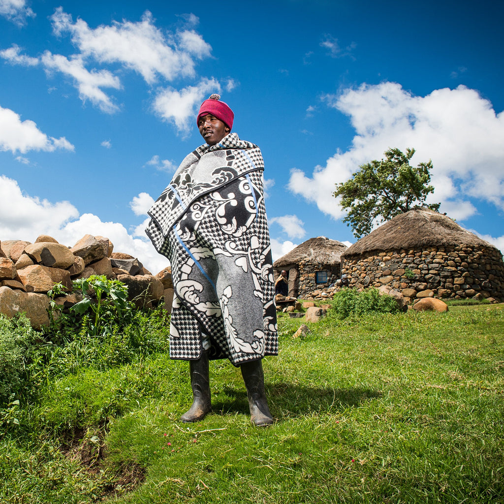 Goodee-Basotho Heritage Blankets-Kharetsa Blanket - Color - Cobalt