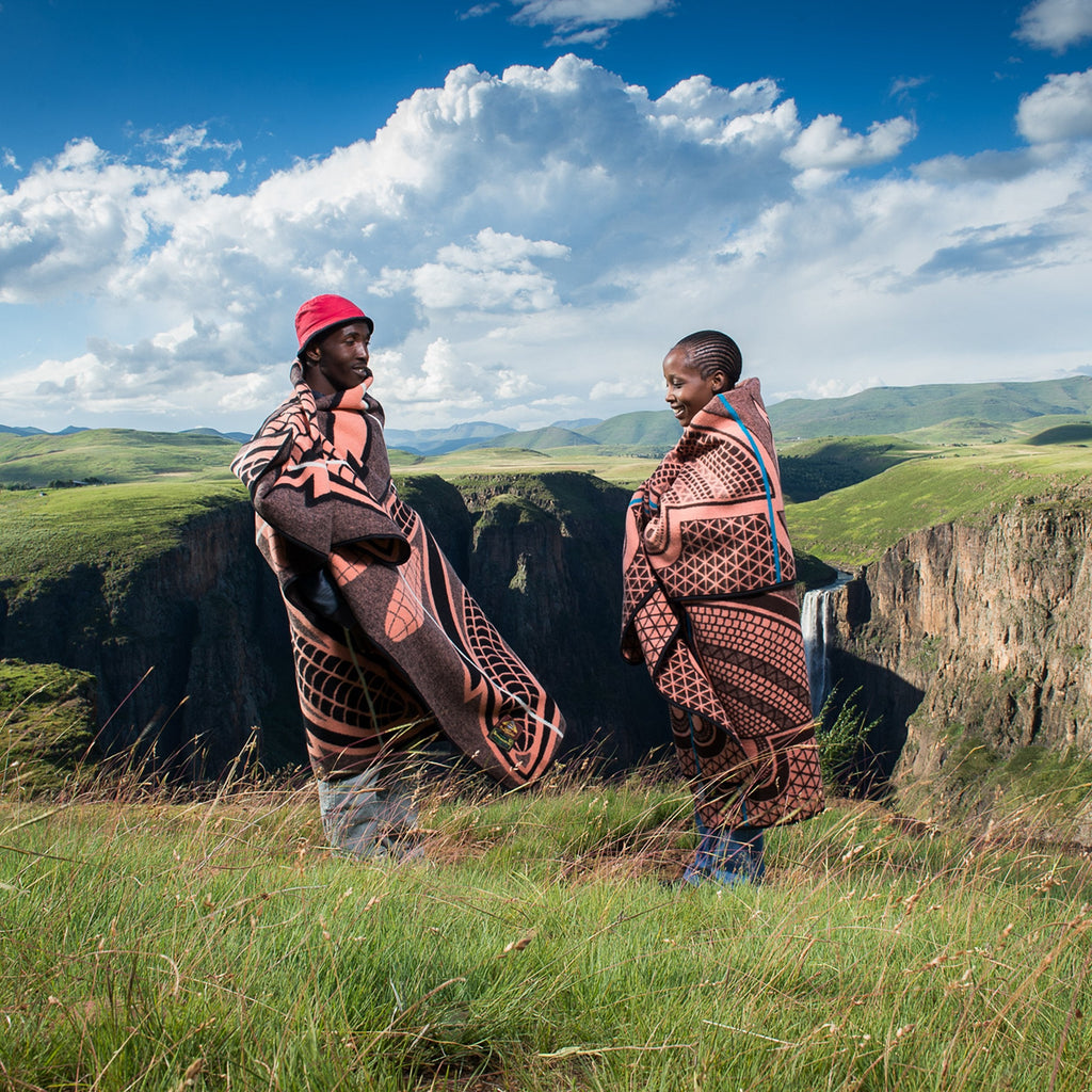 Goodee-Basotho Heritage Blankets-Kharetsa Blanket - Color - Salmon