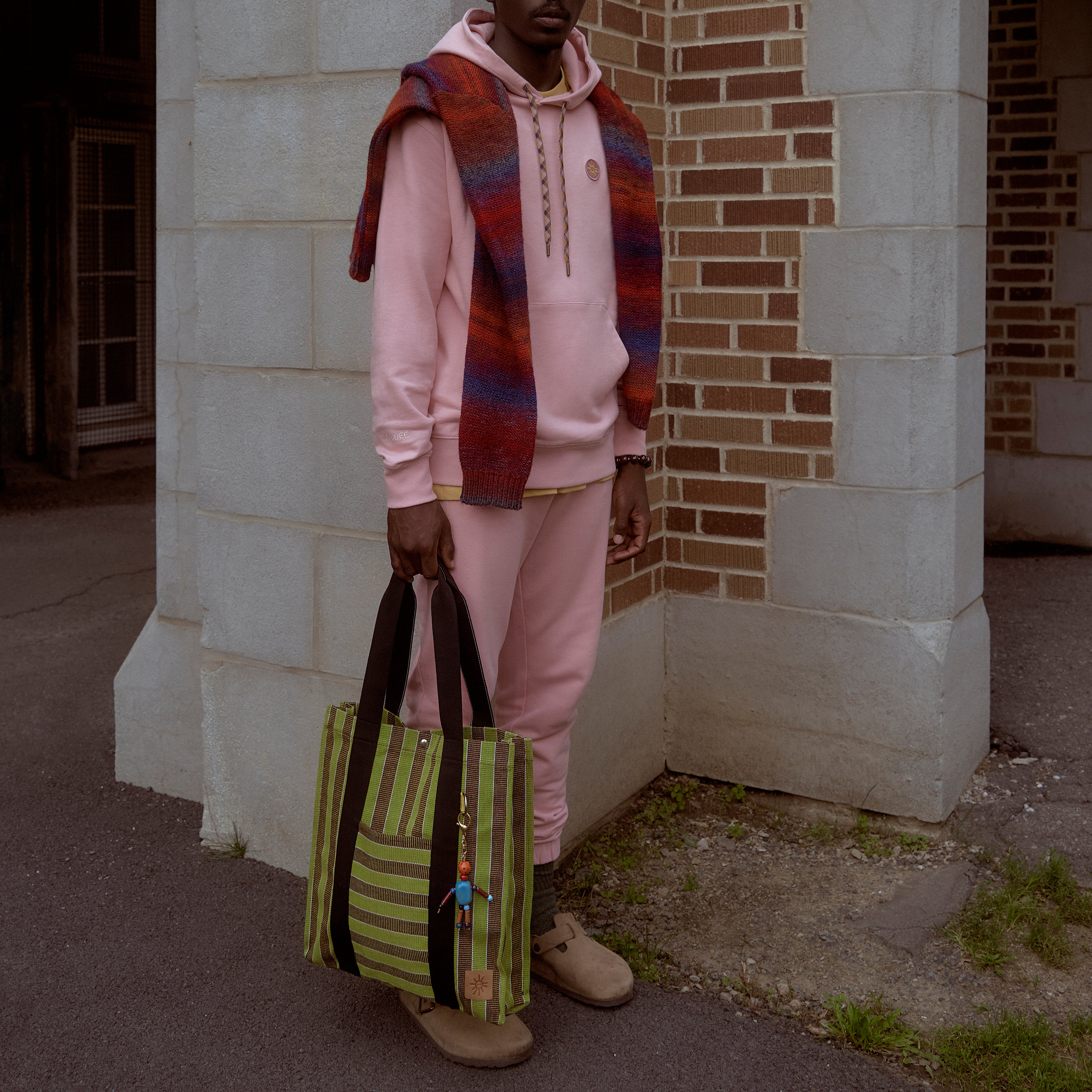 Goodee-Goodee-EFI Bassi Market Tote - Color - Green & Mimosa Stripe