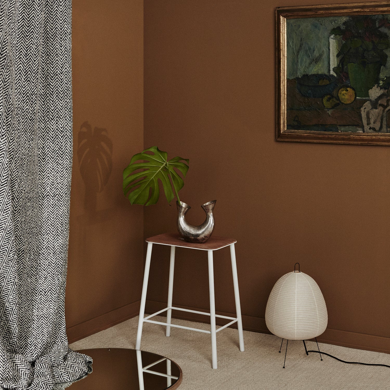 Goodee-Frama-Adam Stool - Size - H50 - Color - Oak & Warm White