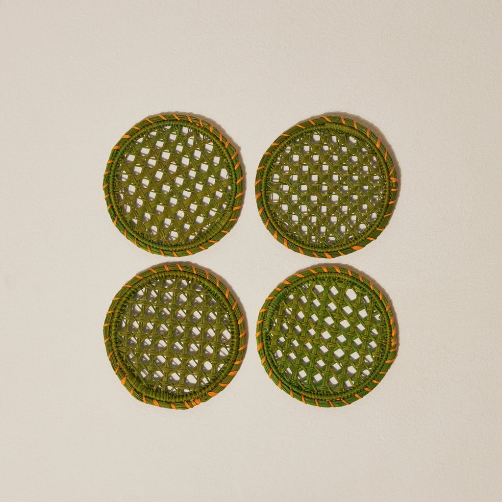 Goodee-Jipi-Jipi Makana Coasters, set of 4 - Color - Green & Ochre