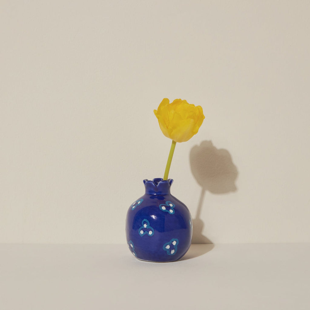 Goodee-Malaika Pomegranate Candle Holder - Color - Blue