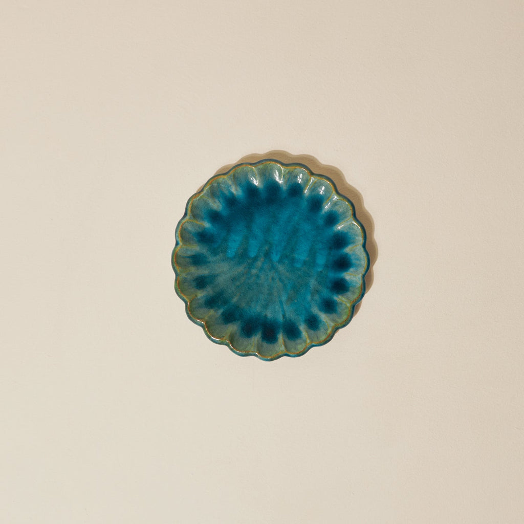 Goodee-Malaika Scallop Dessert Plate - Color - Turquoise