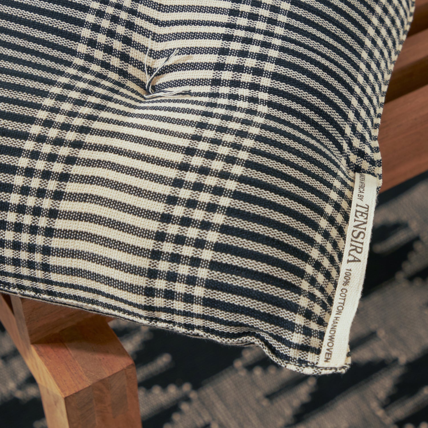 Goodee-Tensira-Chair Cushion - Color - Black & Off-White Tartan