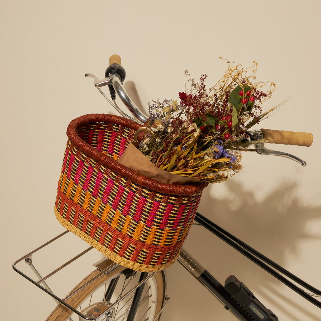 Goodee-Baba Tree-Bicycle Basket (Large) - Color - Pink & Yellow
