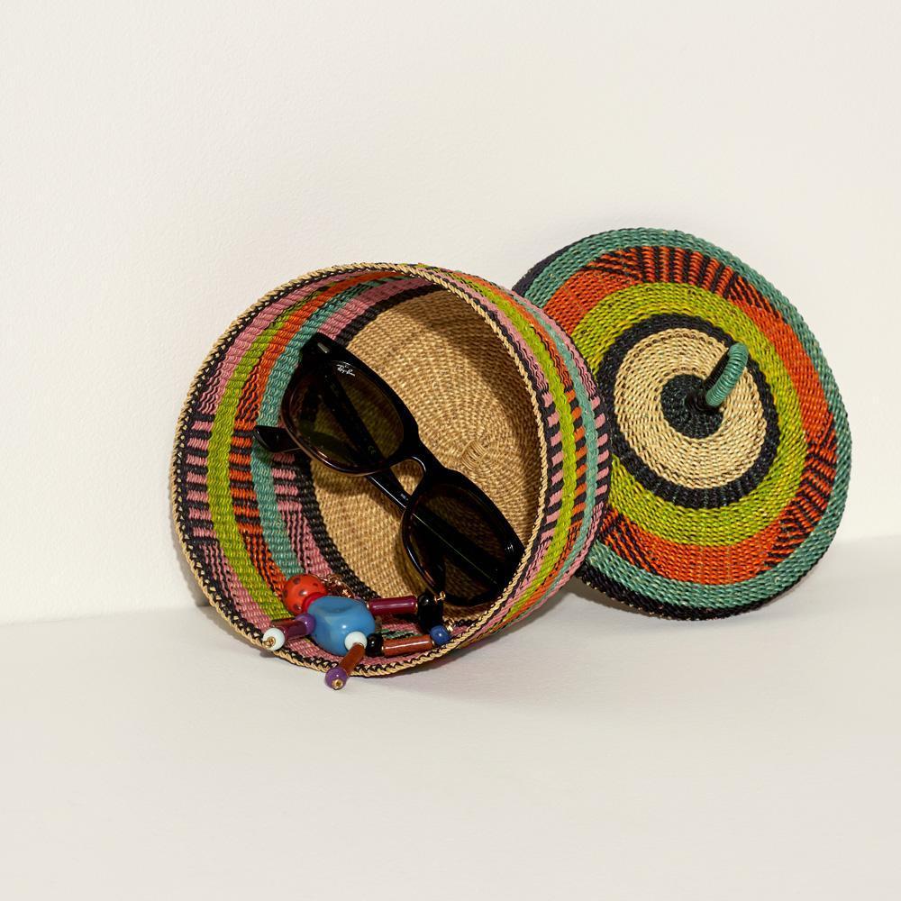 Goodee-Baba Tree-Small Banasco Basket With Lid - Color - Multicolor
