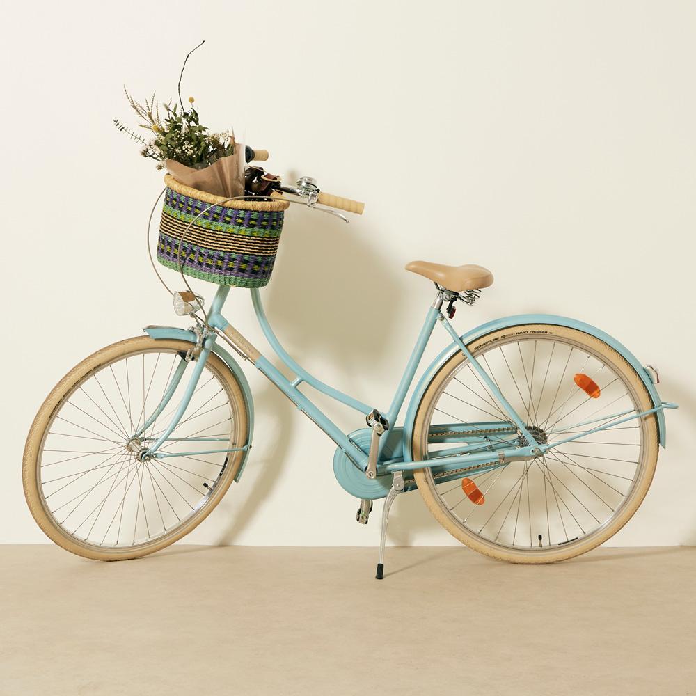 Goodee-Baba Tree-Bicycle Basket (Large) - Color - Blue, Aqua & Lime