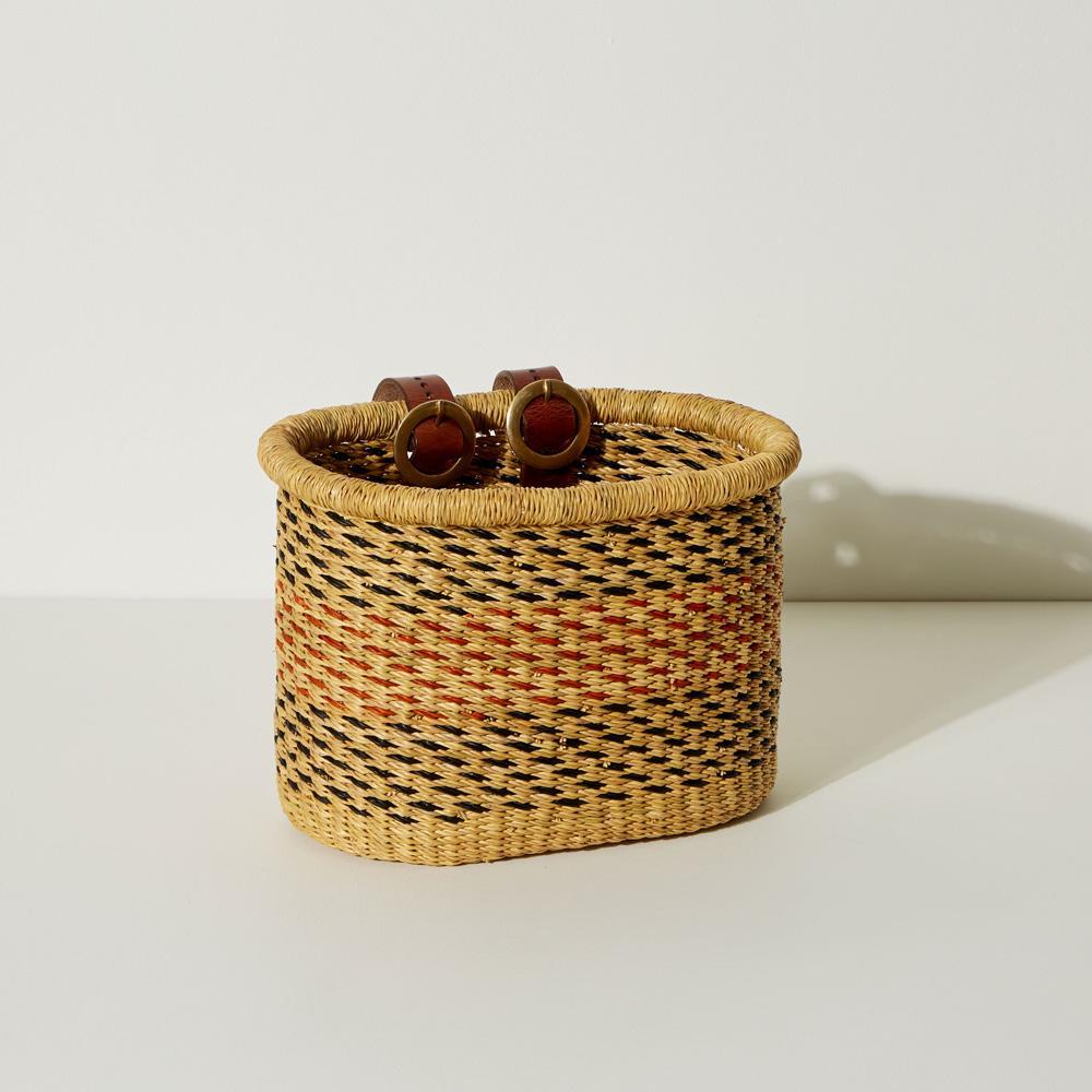 Goodee-Baba Tree-Bicycle Basket (Medium) - Color - Natural Black & Rust