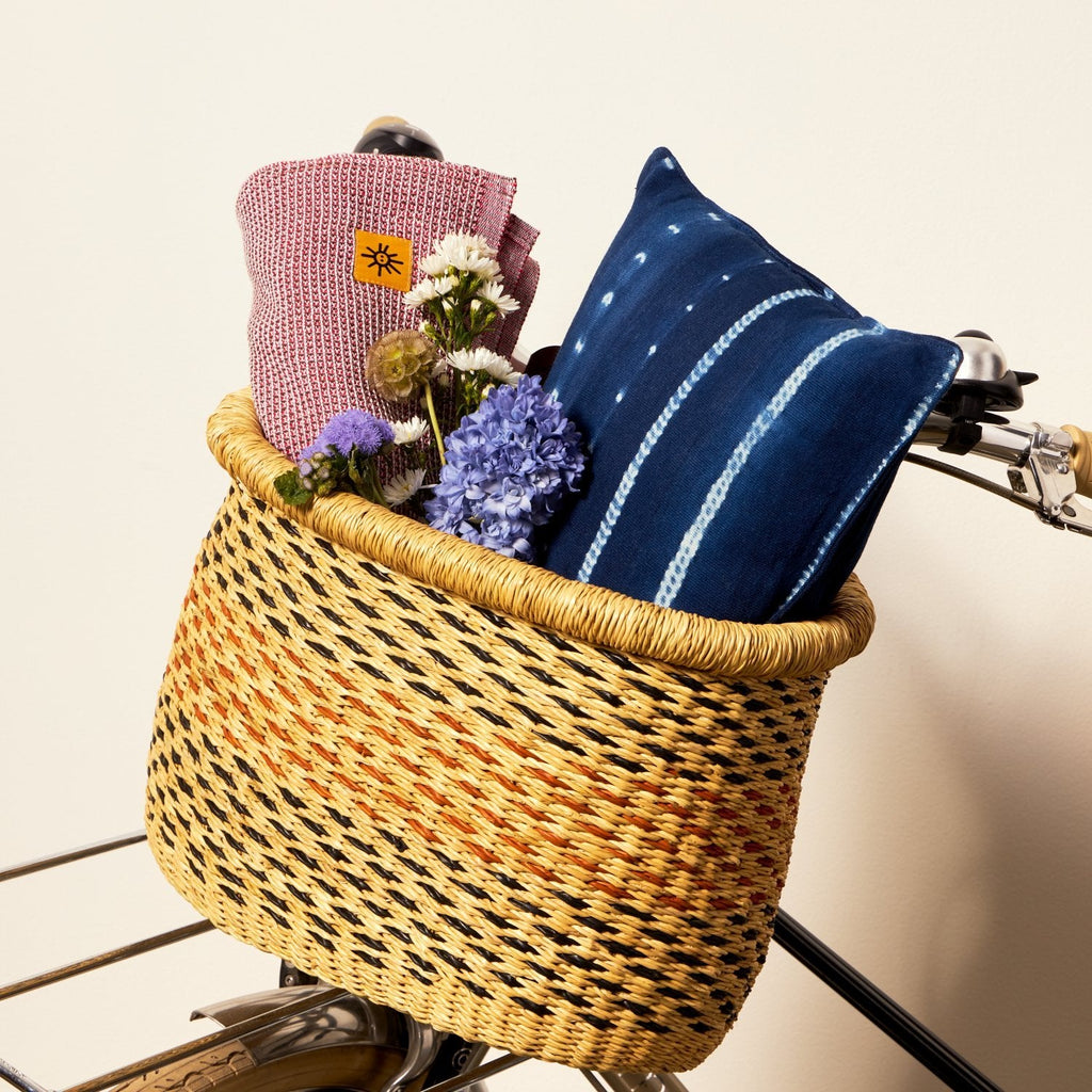 Goodee-Baba Tree-Bicycle Basket (Medium) - Color - Natural Black & Rust