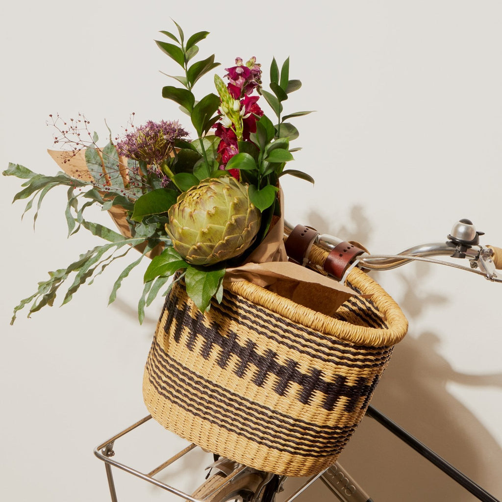 Goodee-Baba Tree-Bicycle Basket (Medium) - Color - Natural & Black