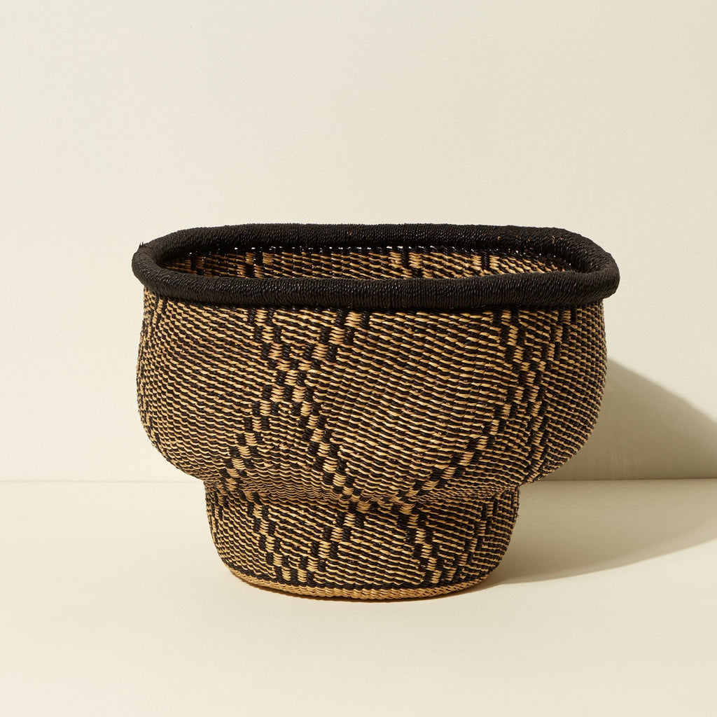 Goodee-Baba Tree-Drum Basket (Large) - Color - Black & Natural