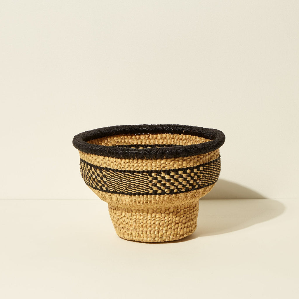 Goodee-Baba Tree-Drum Basket (Medium) - Color - Black & Natural