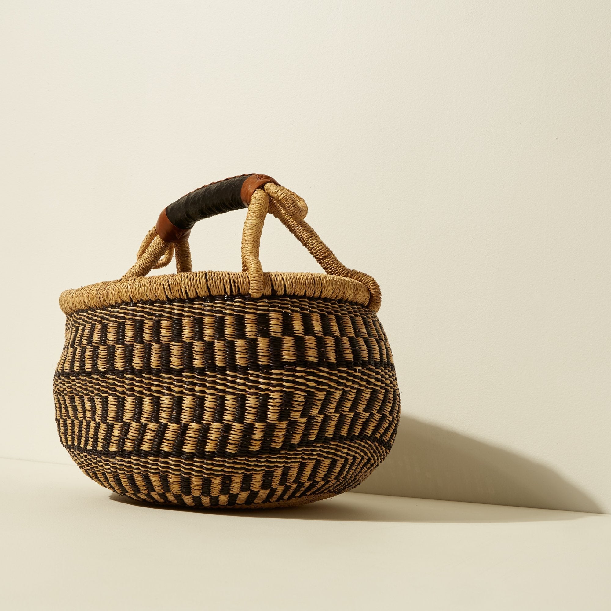 Goodee-Baba Tree-Market Basket - Color - Black & Natural
