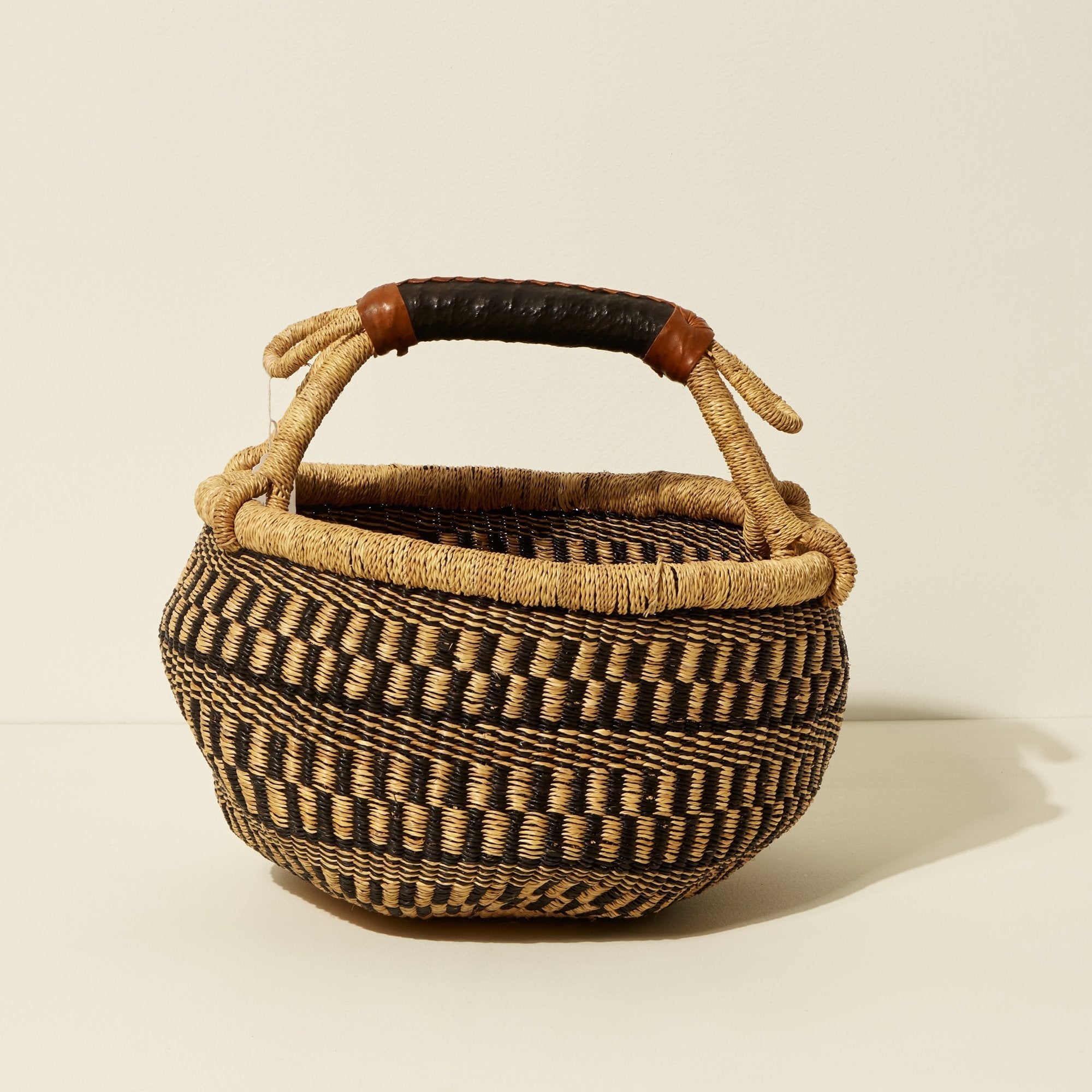 Goodee-Baba Tree-Market Basket - Color - Black & Natural
