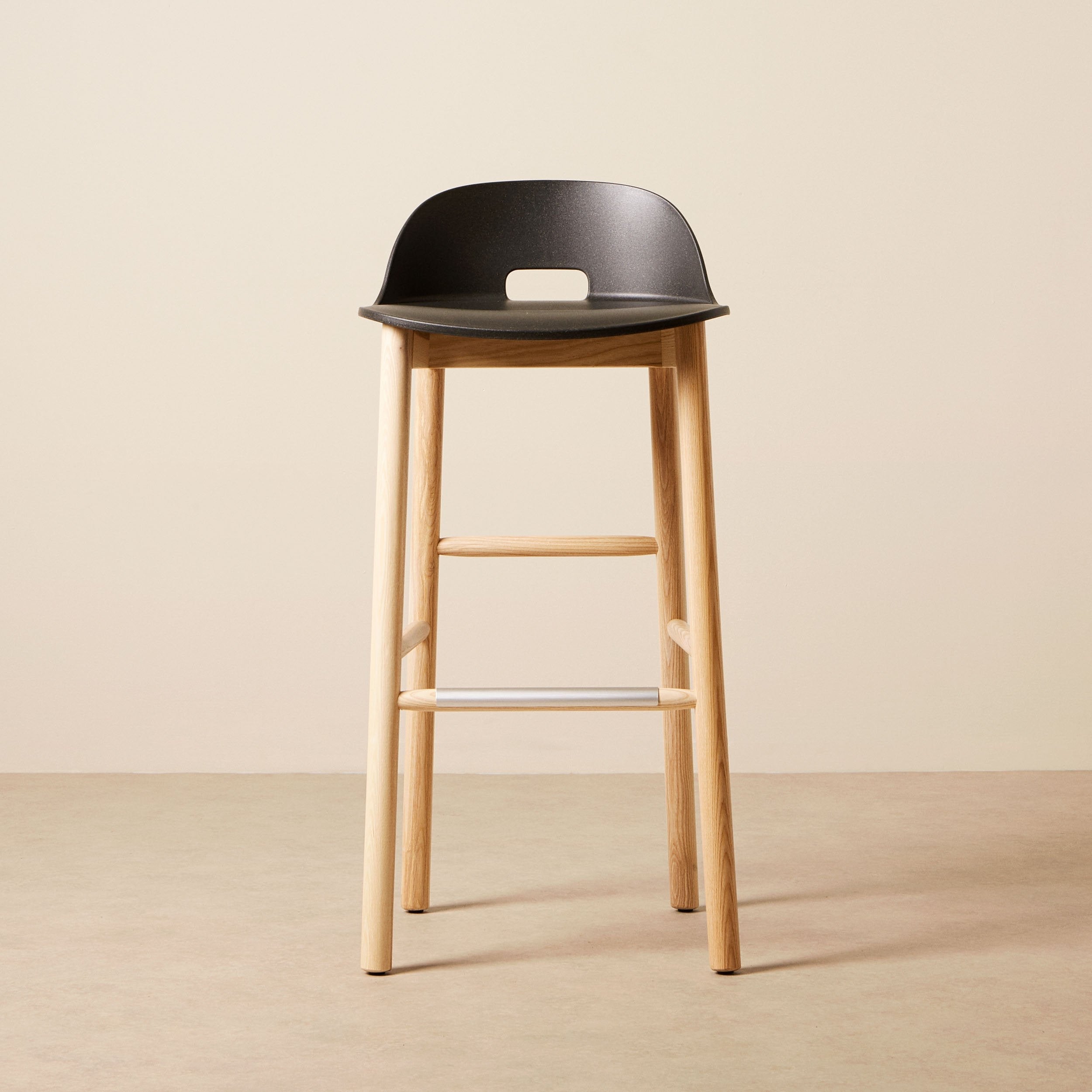 Goodee-Emeco-Alfi Barstool Low Back - Color - Dark Grey