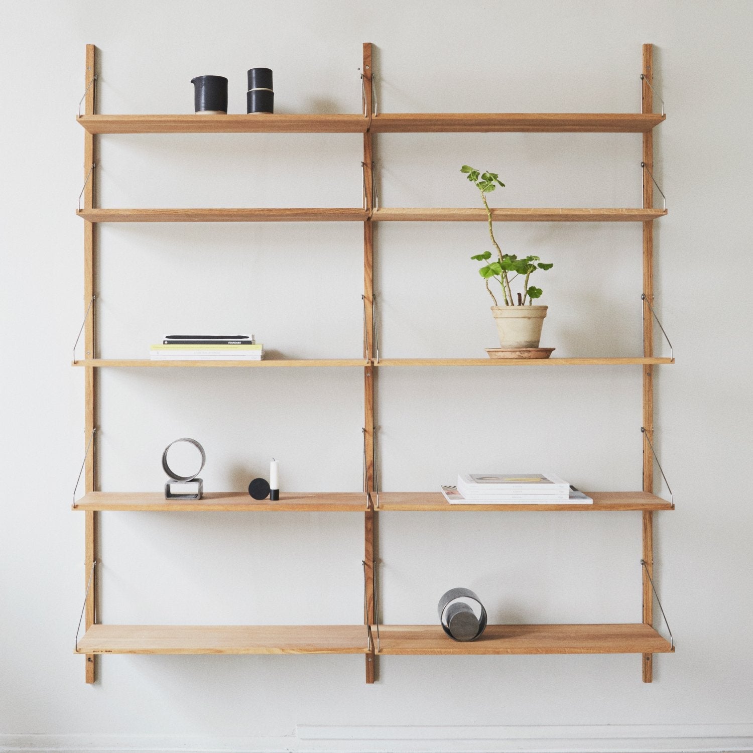 Goodee-Frama-Shelf Library Natural | Double Section - Size - 5 Shelves  