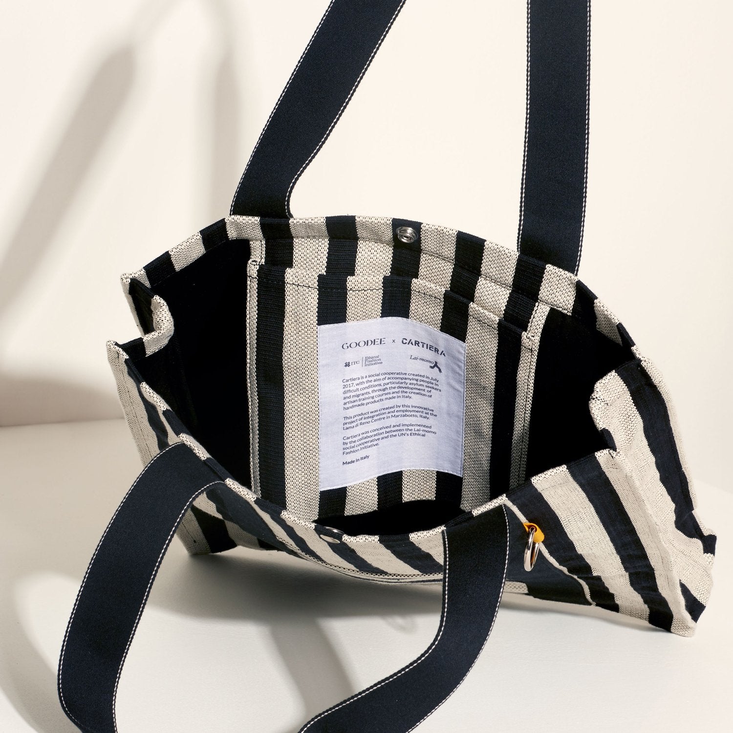 Goodee-Goodee-EFI Bassi Market Tote - Color - Black & White Stripe