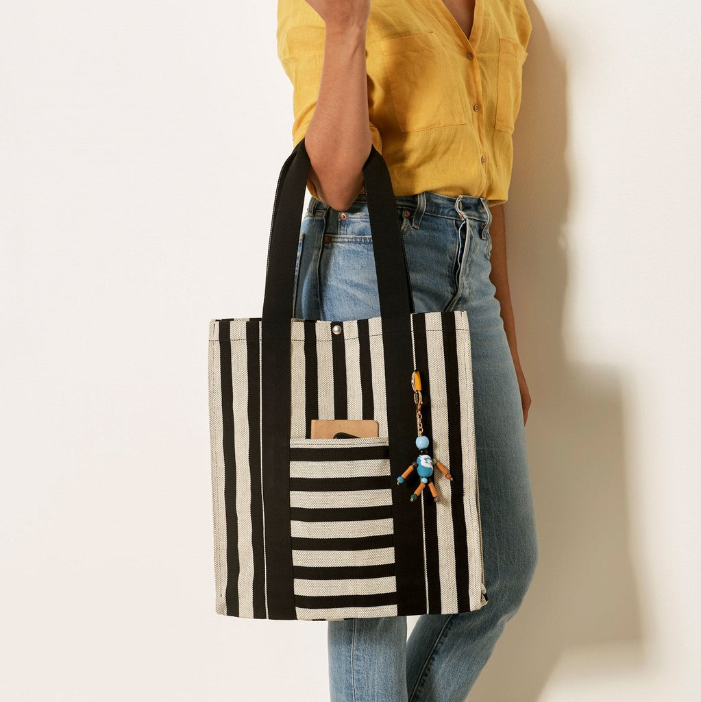 Goodee-Goodee-EFI Bassi Market Tote - Couleur - Rayure noire et blanche