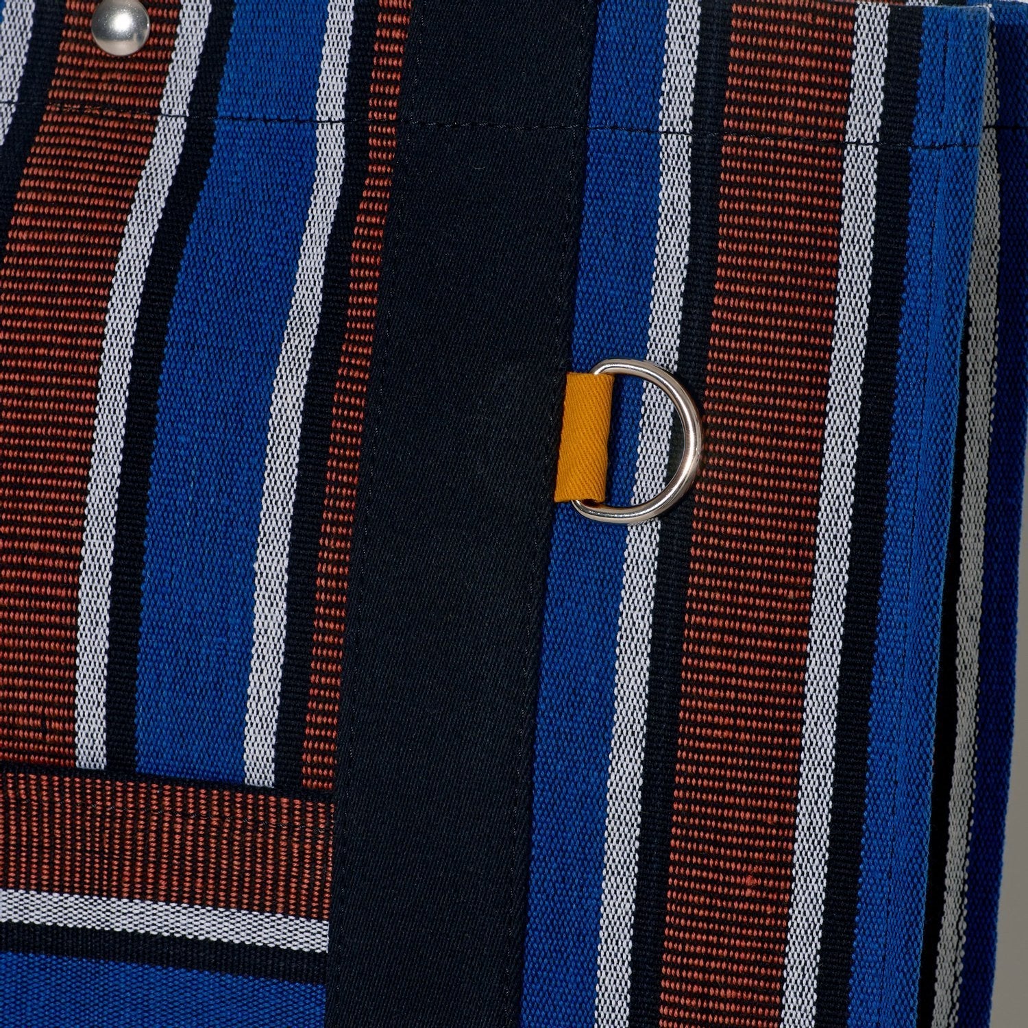 Goodee-Goodee-EFI Bassi Market Tote - Color - Blue & Rust Stripe