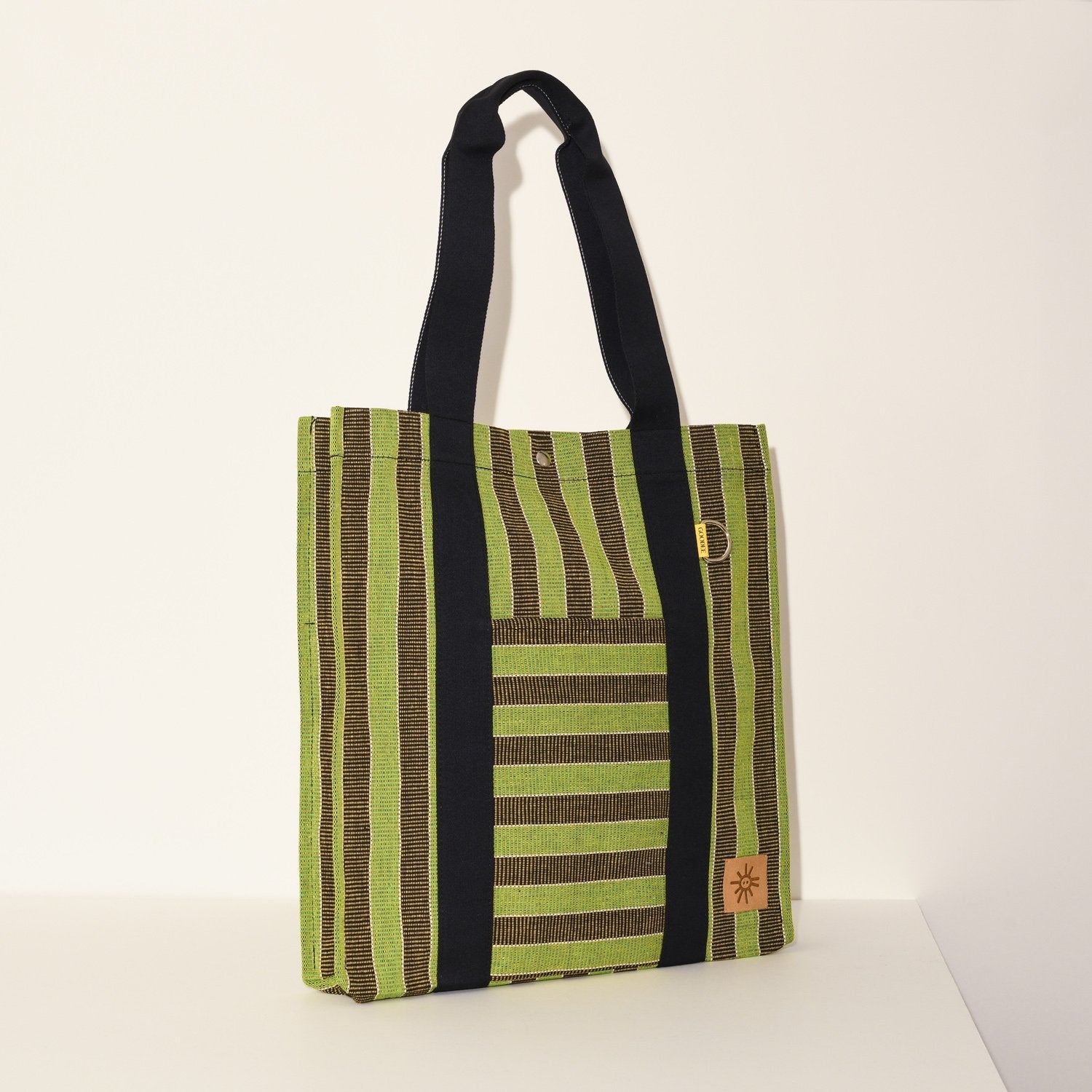 Goodee-Goodee-EFI Bassi Market Tote - Color - Green & Mimosa Stripe