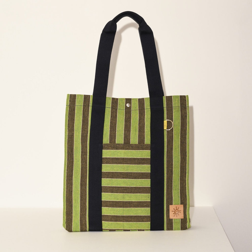 Goodee-Goodee-EFI Bassi Market Tote - Color - Green & Mimosa Stripe