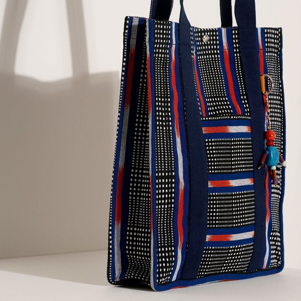 Goodee-Goodee-EFI Bassi Market Tote - Color - Orange & Blue Stripe