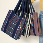 Goodee-Goodee-EFI Bassi Market Tote - Color - Orange & Blue Stripe