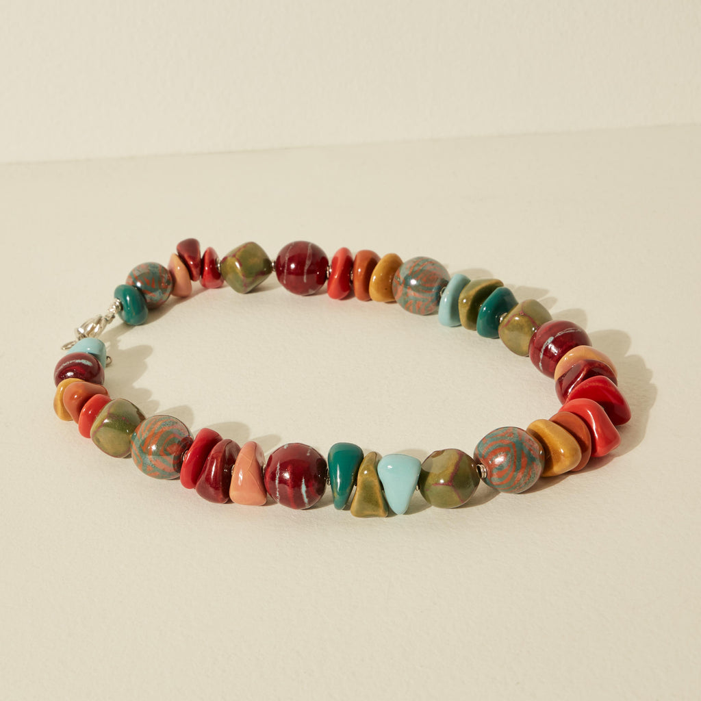 Goodee-Kazuri-Kilifi Nertherlands Pattern Necklace - Color - Nature Netherlands