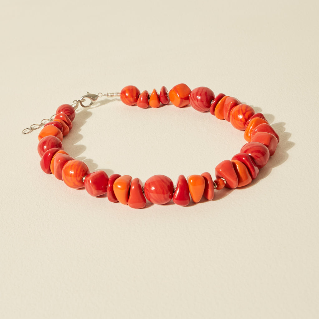 Goodee-Kazuri-Kilifi Nertherlands Pattern Necklace - Color - Fire Australia