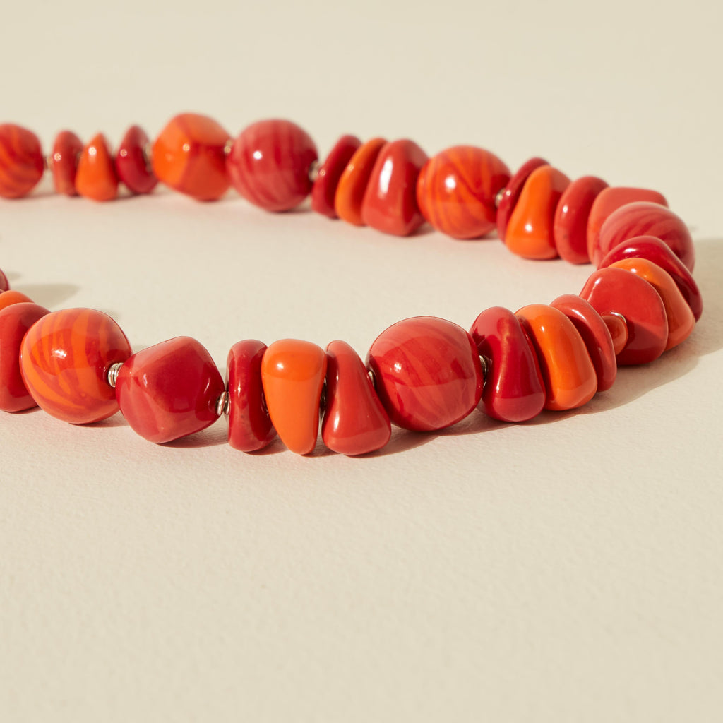 Goodee-Kazuri-Kilifi Nertherlands Pattern Necklace - Color - Fire Australia