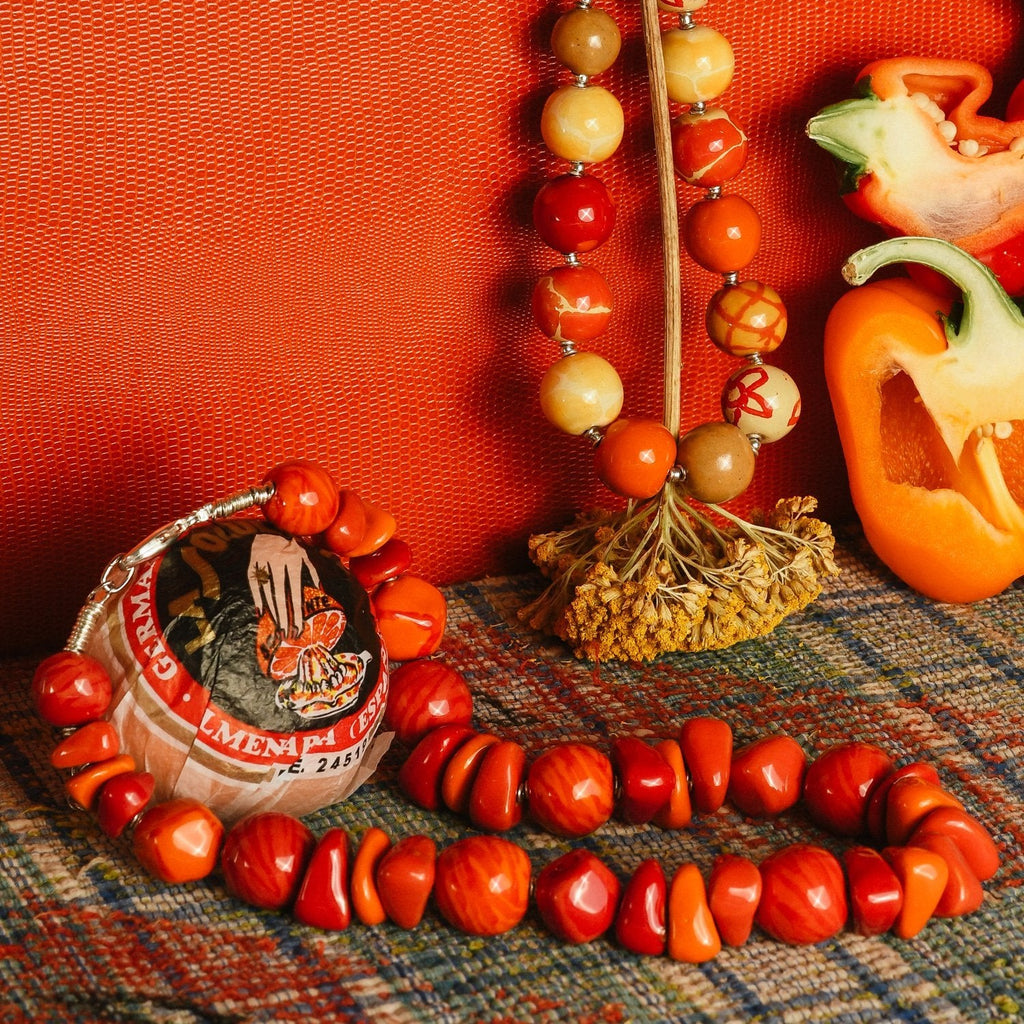 Goodee-Kazuri-Kilifi Nertherlands Pattern Necklace - Color - Fire Australia
