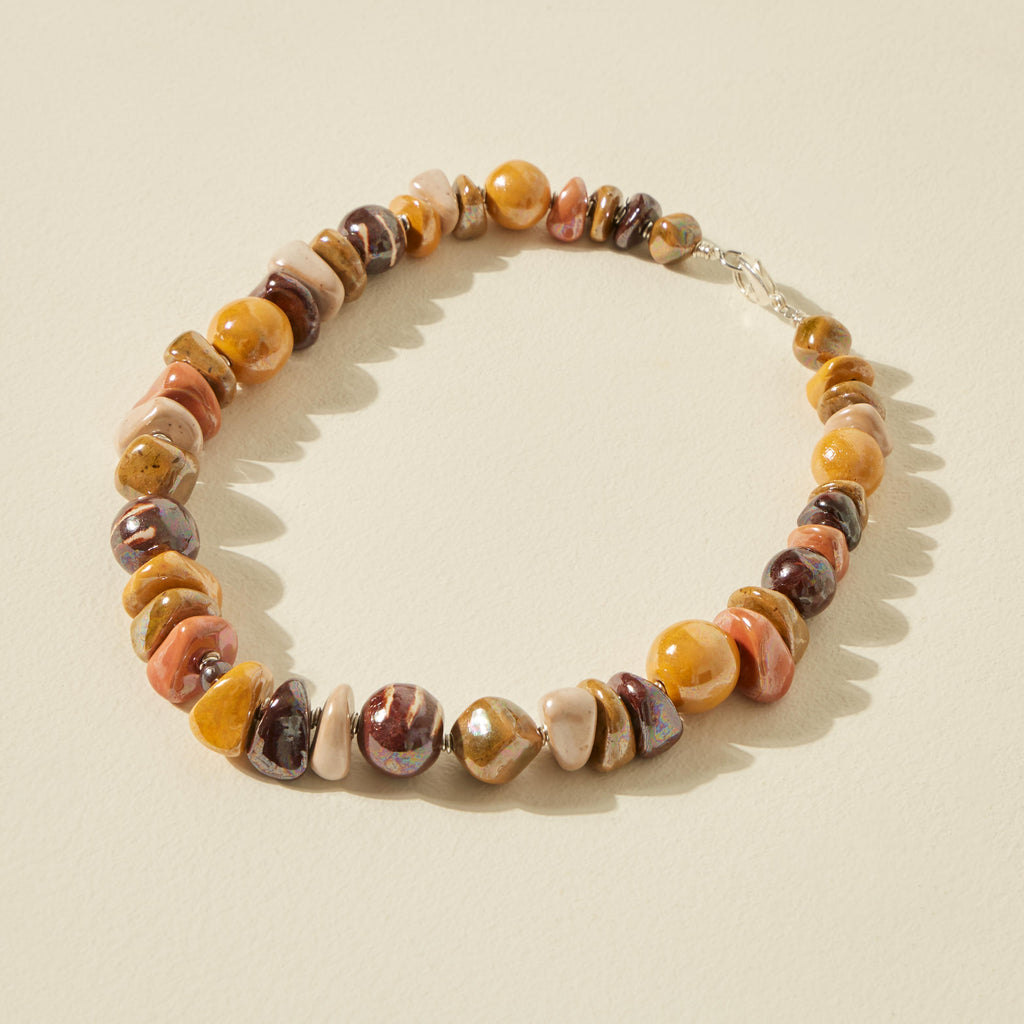 Goodee-Kazuri-Kilifi Nertherlands Pattern Necklace - Color - Sunflower