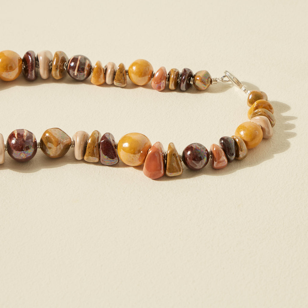 Goodee-Kazuri-Kilifi Nertherlands Pattern Necklace - Color - Sunflower