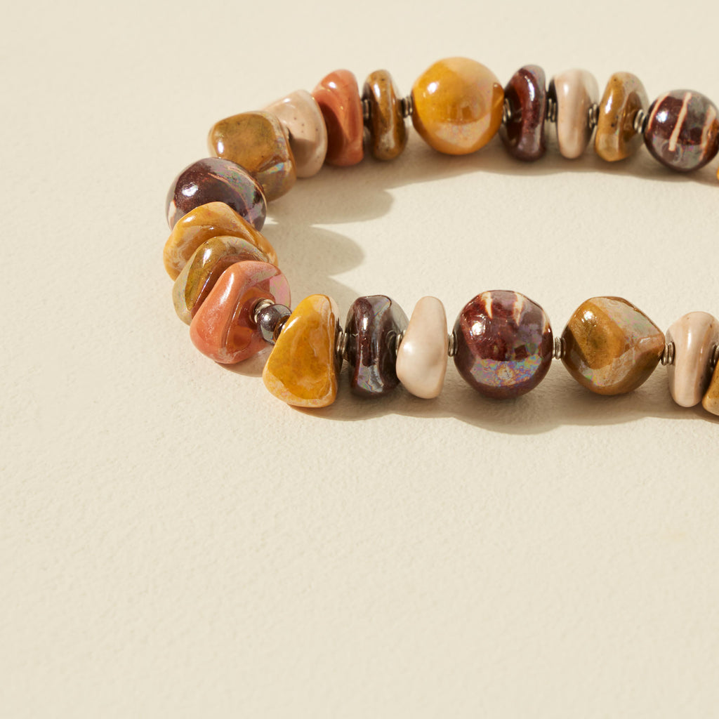 Goodee-Kazuri-Kilifi Nertherlands Pattern Necklace - Color - Sunflower