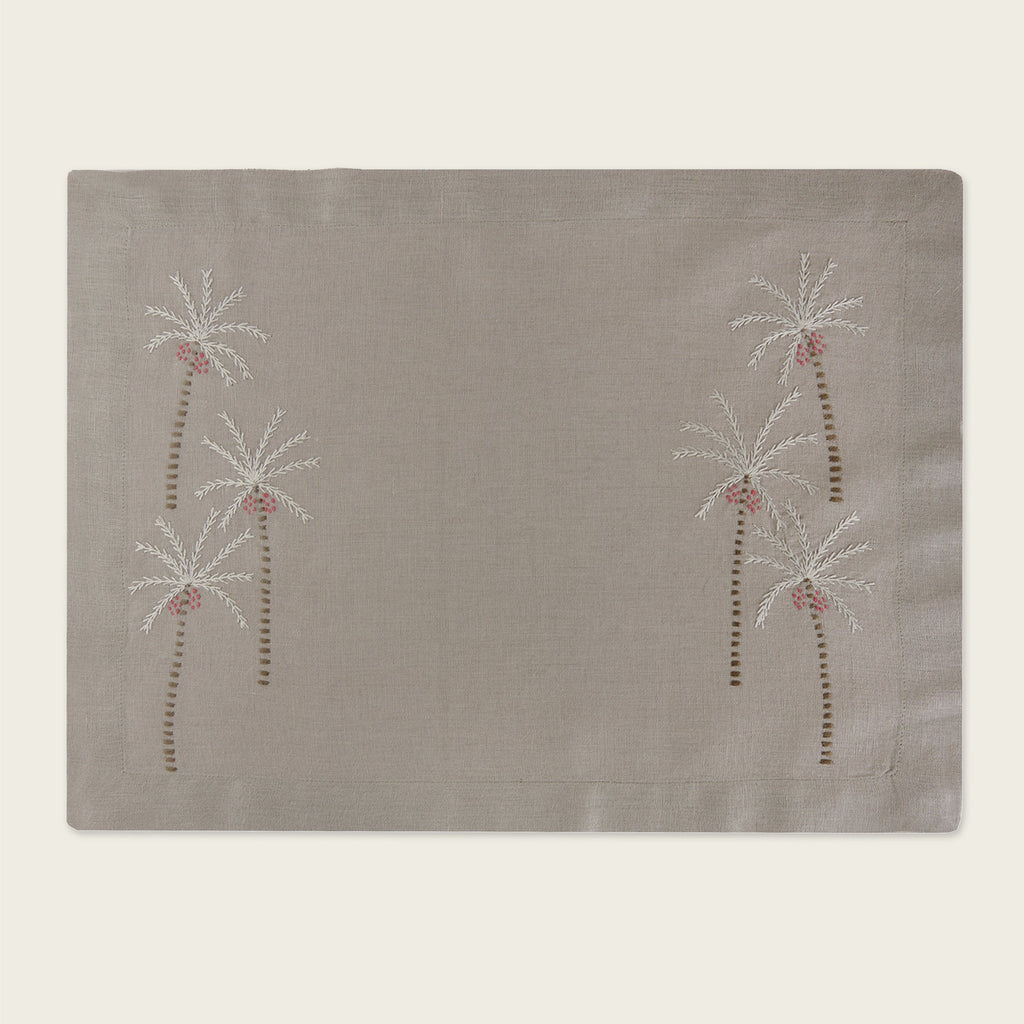 Goodee-Malaika Palm Tree Placemat, set of 2 - Color - Taupe