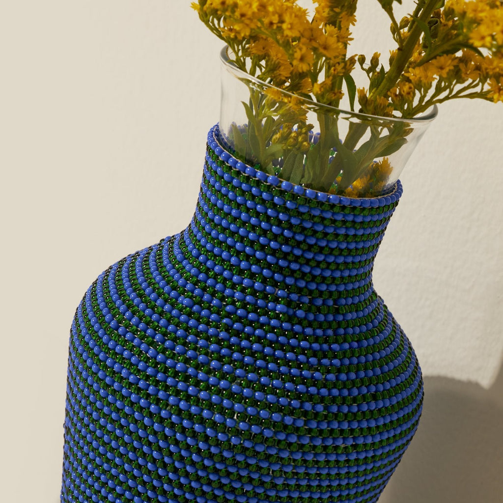 Goodee-Siafu Home Beaded Water Carafe - Color - Blue