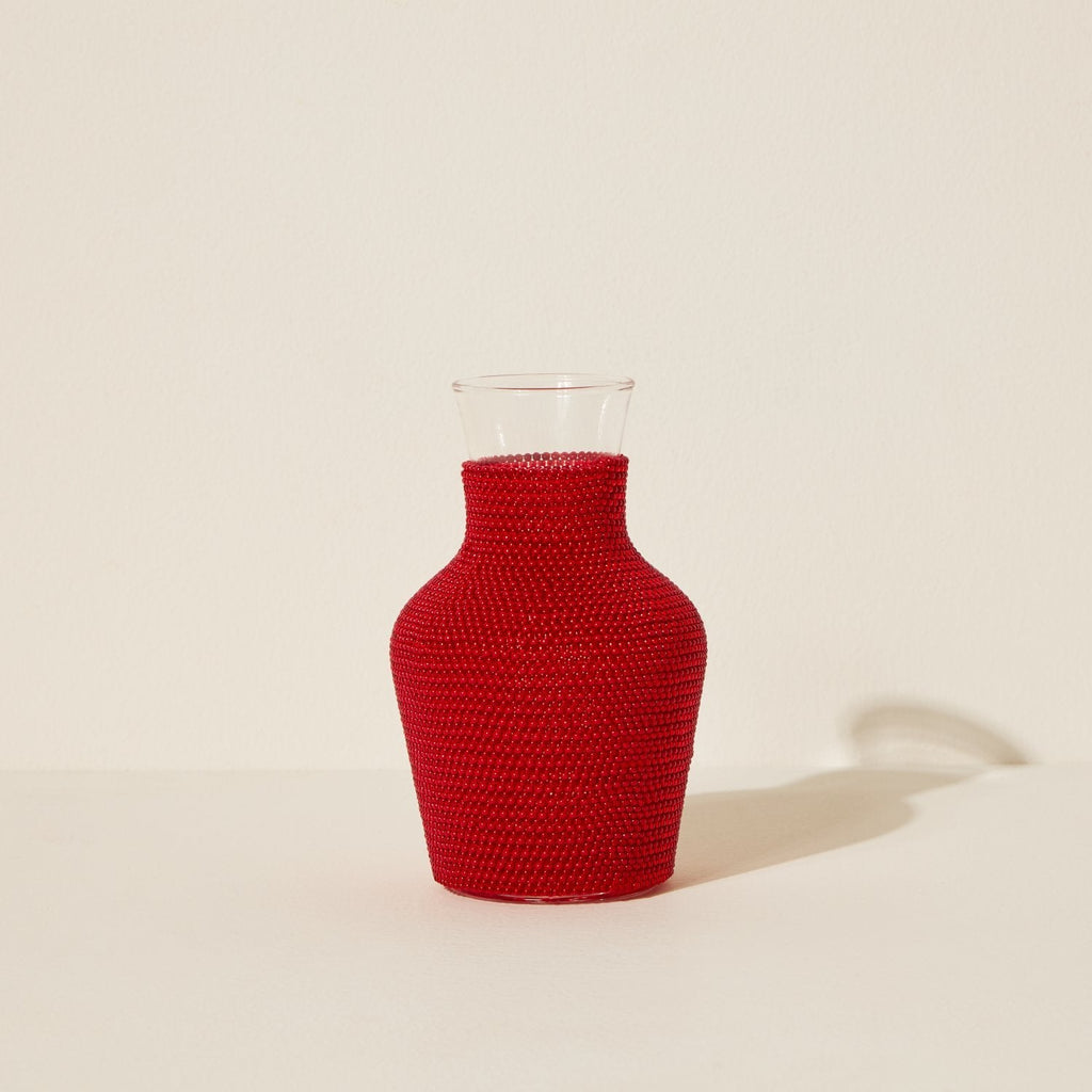 Goodee-Siafu Home Beaded Water Carafe - Color - Red
