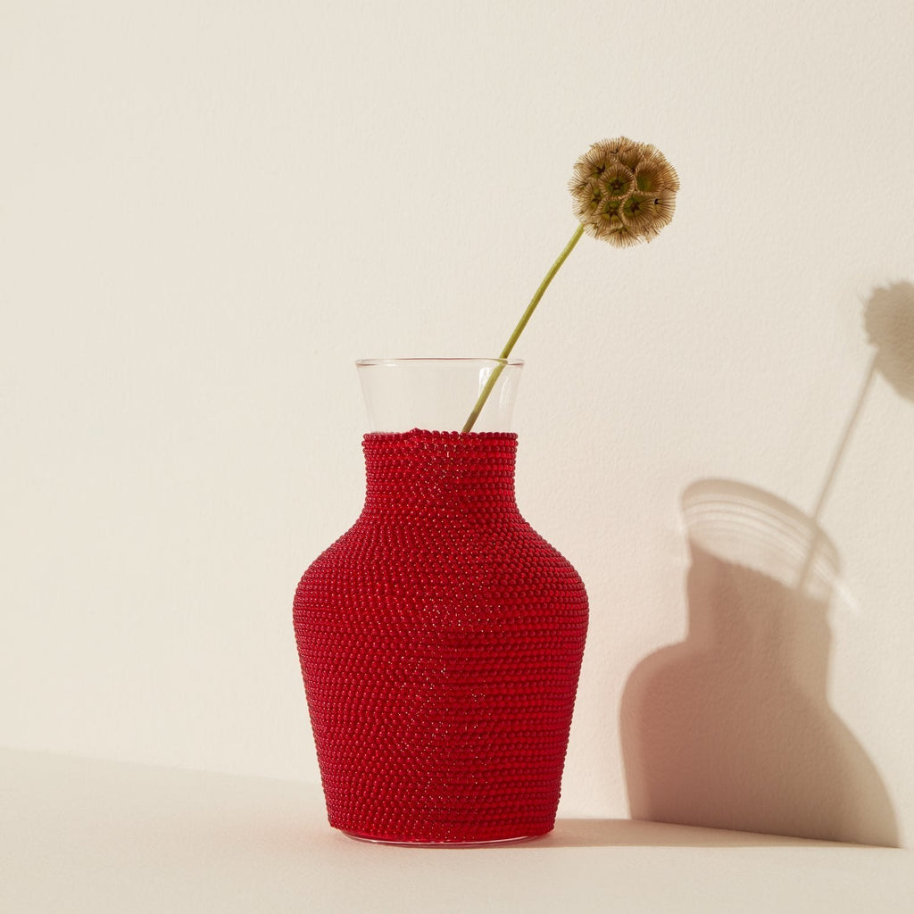 Goodee-Siafu Home Beaded Water Carafe - Color - Red